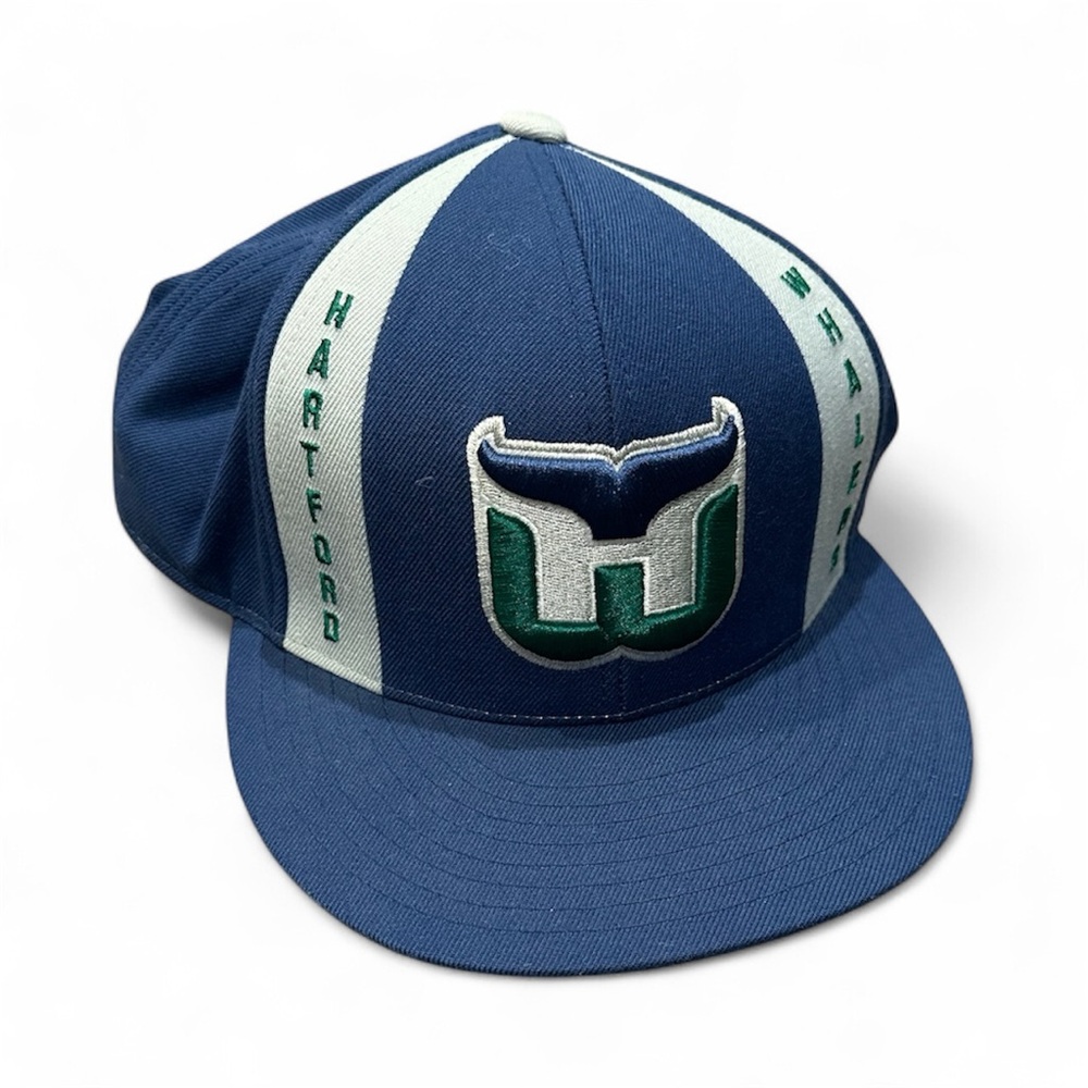 Mitchell & Ness Blue and Green Hartford Whalers hat